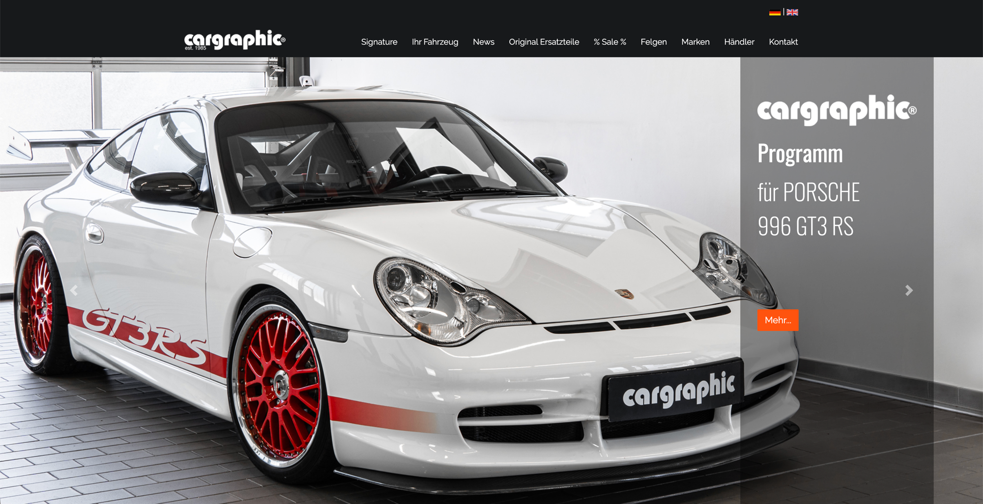 cargraphic.de Startseite — Ist-Zustand
